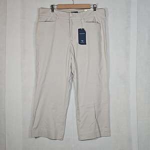 NWT Charter Club Women's Straight Leg Cropped Pants Creme Stone Size 14